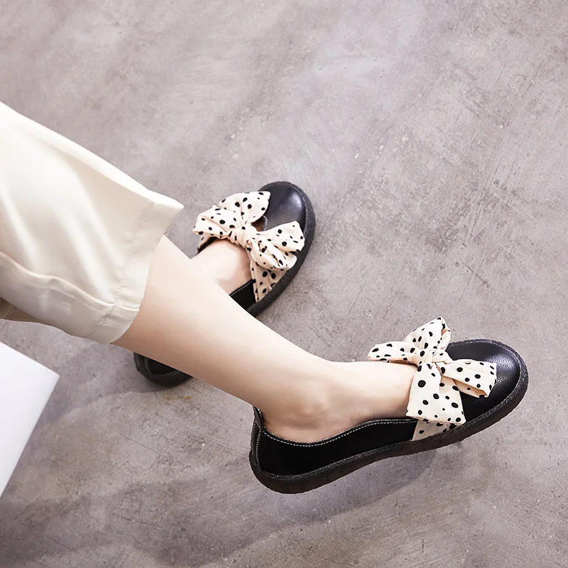 

Shoes Female 2021 Summer Shallow Round Toe Flats For Women Soft Lazy a Pedal Shoes Shoes Womens Loafers Bow Casual Shoes Slip On