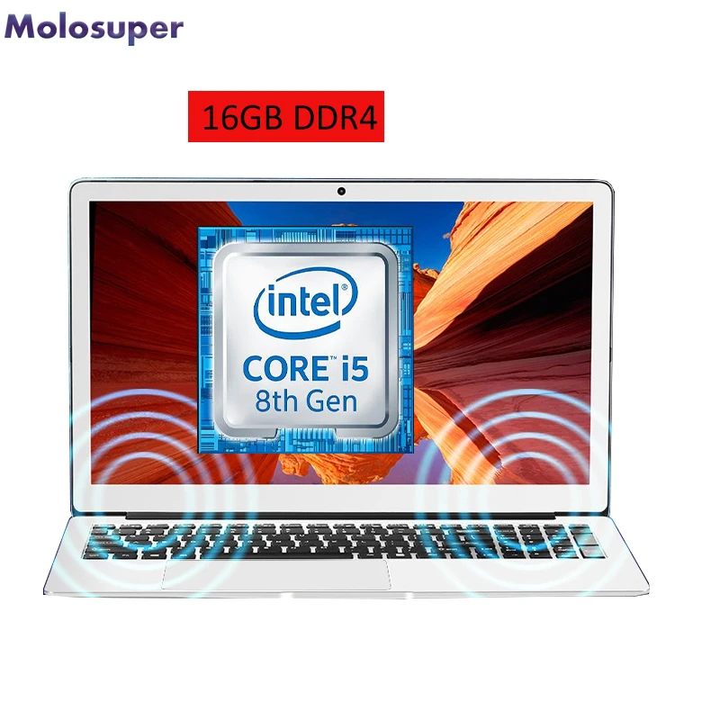 

MOLOSUPER 15.6inch I5 8250U 8th Gen processor 16GB DDR4 RAM 512GB SSD Windows 10 metal gaming laptop computer