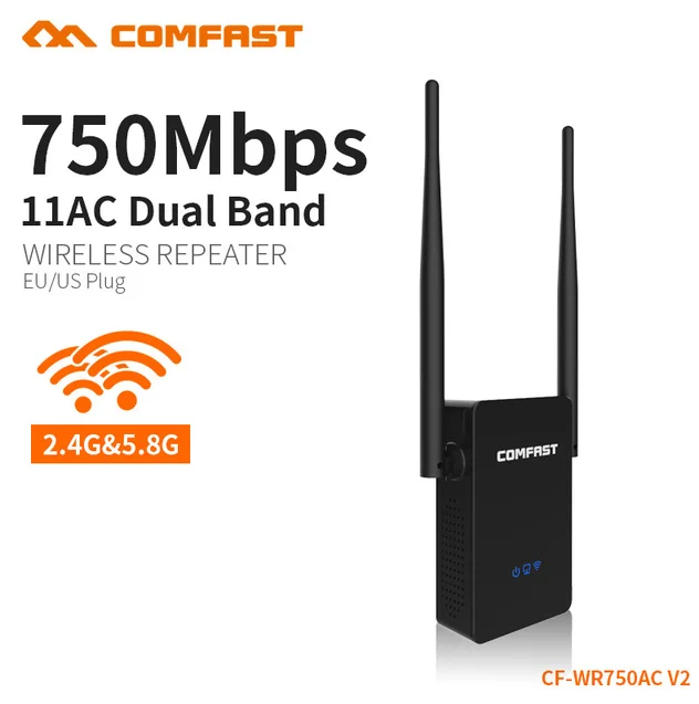 COMFAST CF-WR750AC усилитель двухдиапазонный WiFi расширитель диапазона WiFi ретранслятор сигнала удлинитель 2,4G 5,8G ретранслятор точка доступа маршрутизатор