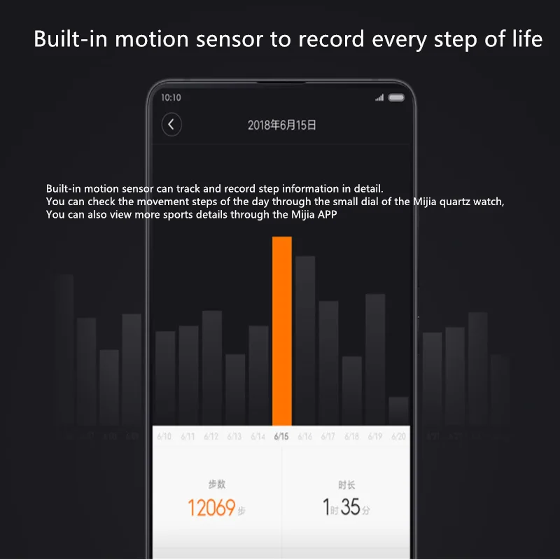 100% Оригинальные кварцевые часы Xiaomi Mijia 4.0BLE Android smart Bluetooth с 10000 шагов в день