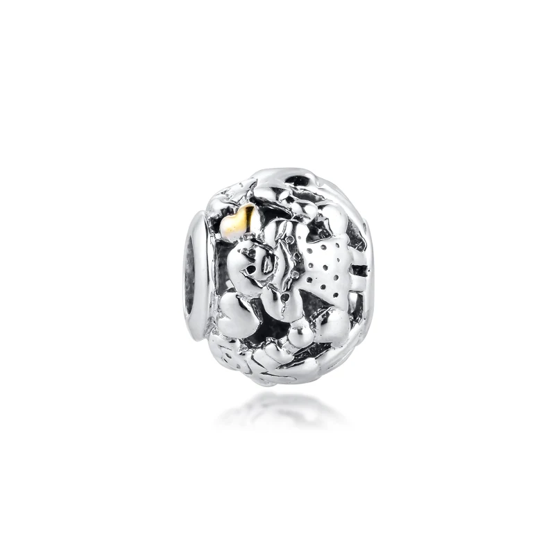 

Подходят для европейских шармов браслетов счастливая семья бусины с 14K позолоченные фотосеребряные ювелирные изделия Бесплатная доставка