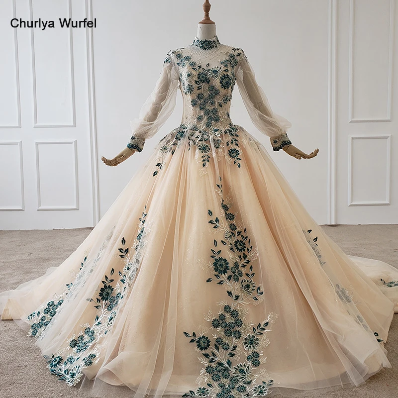 HTL1134 элегантное вечернее платье в турецком стиле длинное с длинным рукавом