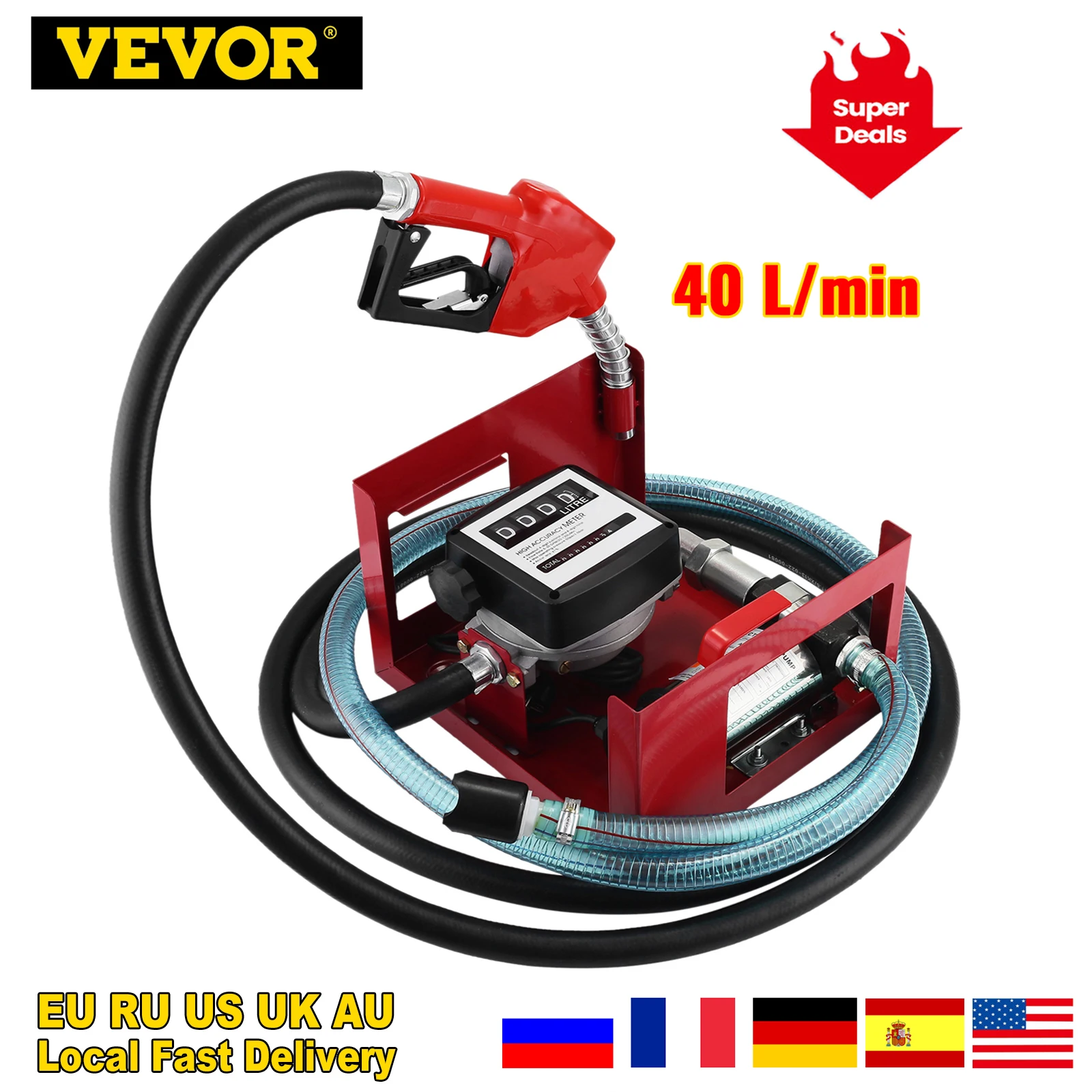 VEVOR 40 L/min 220V Kraftstoff Transfer Pumpe Automatische Elektrische Transfer Pumpe Wasserdichte