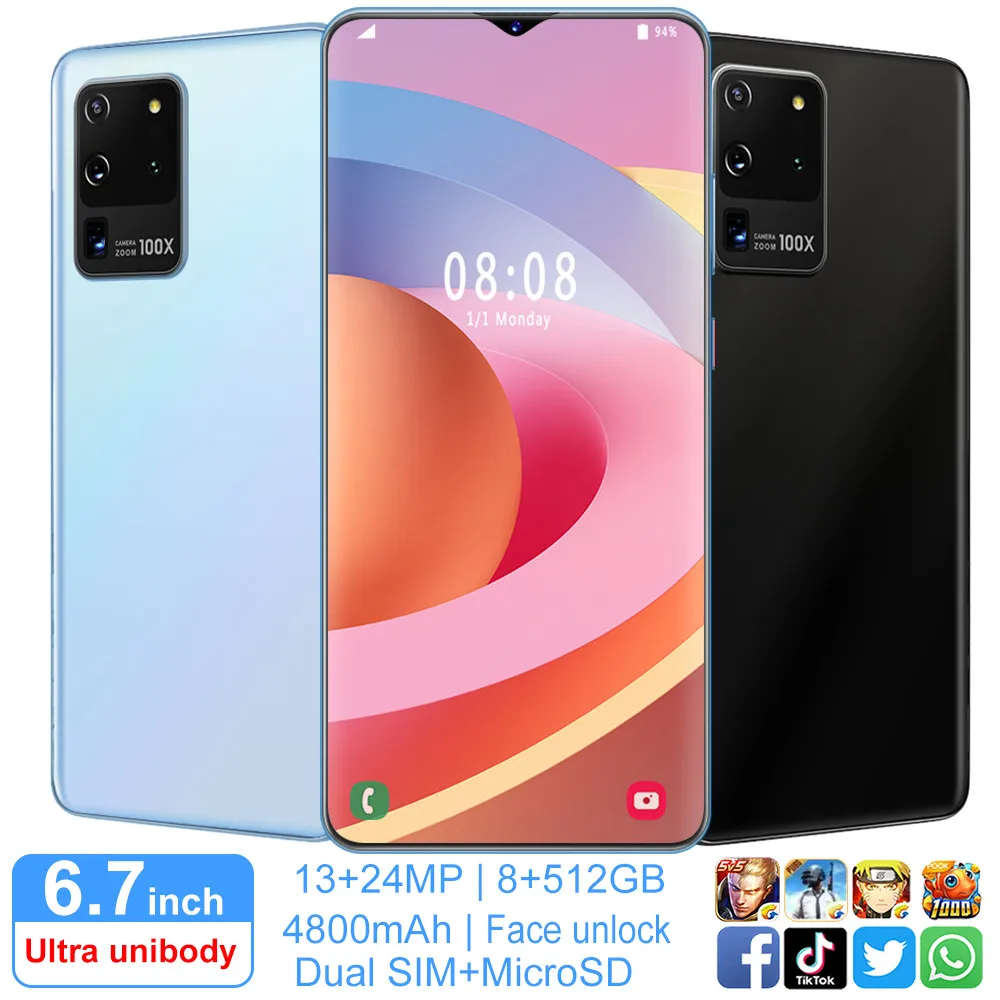 Смартфон S20U 3G телефоны MTK6799 Deca core 6 7 дюймов HD Мобильный телефон 1440*3040