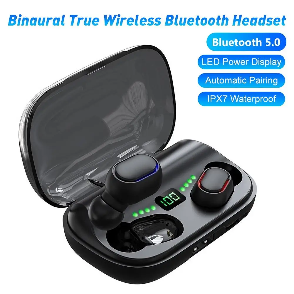 

JS2 TWS Wireless Bluetooth 5.0 Stereo Digital Display Earphone Earbuds Headphone Sports Earphones with Charging Box Wireless