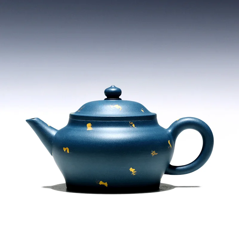 

Два 】 yixing рекомендуемый чистый ручной чайник домашняя сковорода Ye сапфировый синий разбрызгиваемый Золотой уровень 200 см3