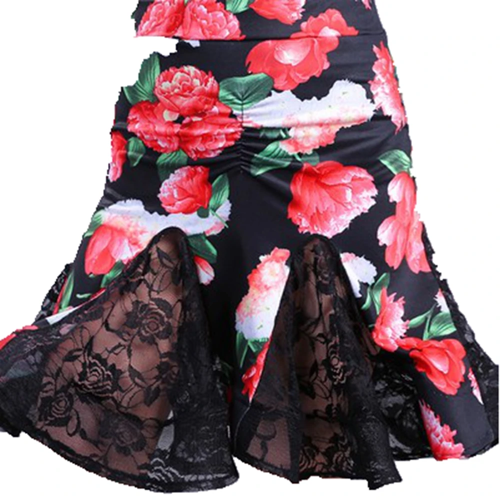 Детская Юбка для латинских танцев Костюм бальных девочек с защитными штанами|latin