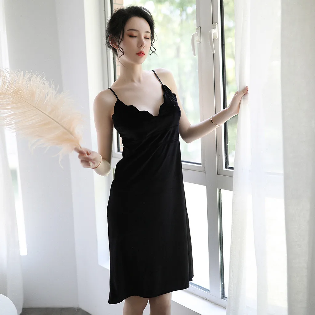 Женская пижама Милая сексуальная с V-образным вырезом и регулируемыми