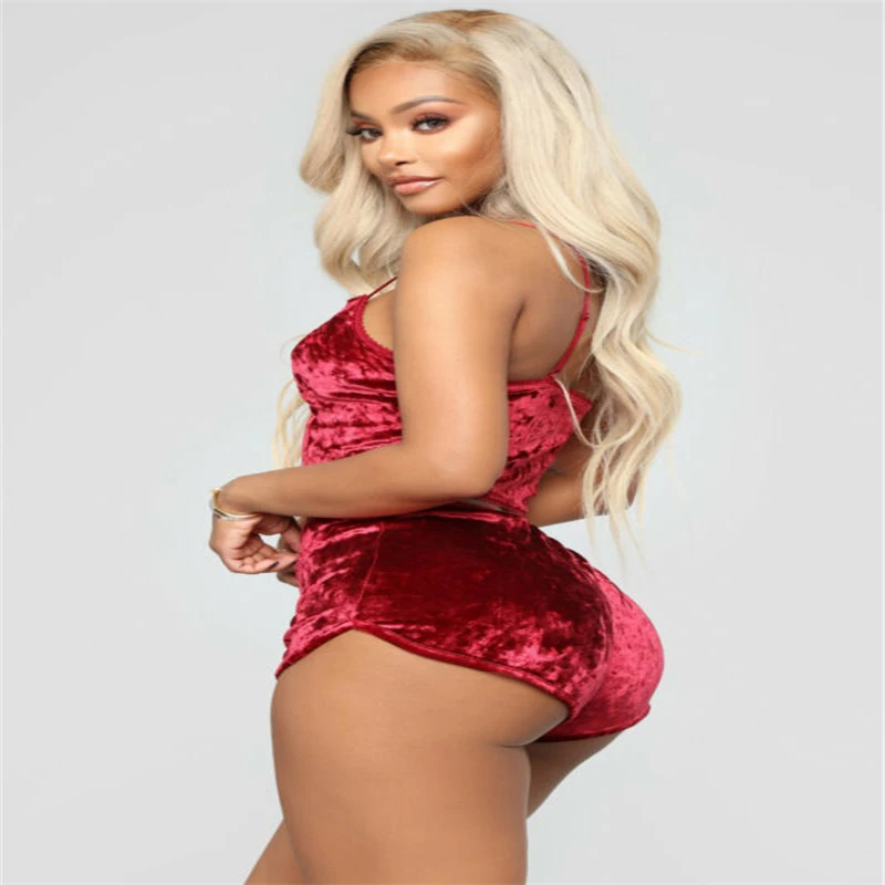 2 шт. Женская бархатная Пижама на бретелях-спагетти | одежда