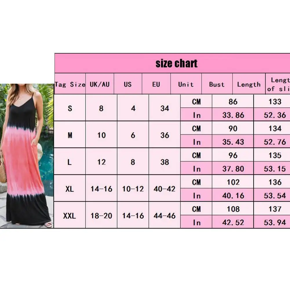 

Women Dresses Tie-dye Gradient Color Contrast With Pockets Casual V Neck Long Maxi Flat Knitting Urban Leisure Dress