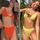 Сексуальные бикини Miyouj 2021, купальник из трехмерной ткани, женский купальный костюм, бандажный комплект бикини на шнурках, белый купальник-монокини