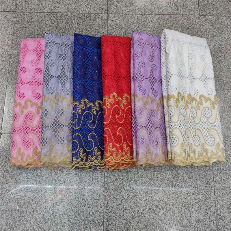 

African bazin richewhite fabric with brode Latest fashion embroidery lace bazin lace fabric with net lace 5 yards for dress