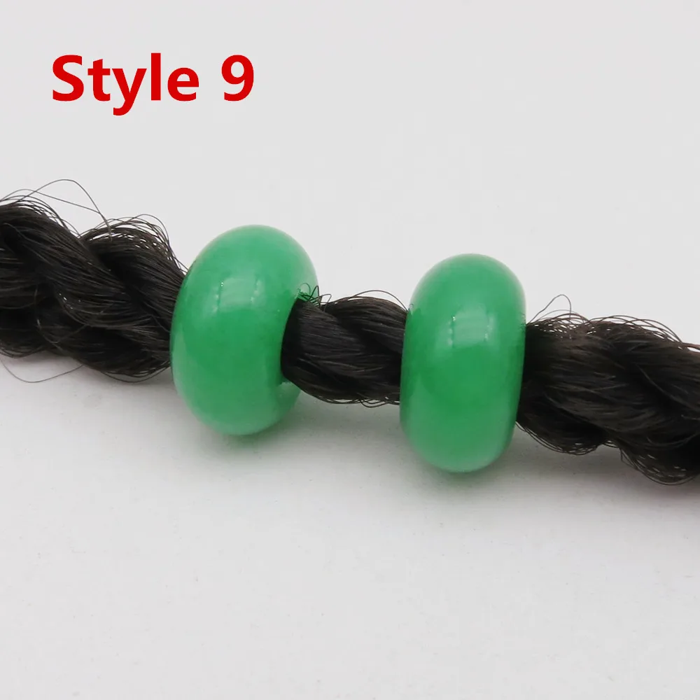 2pcs Style 9 2 шт./упак. из натурального камня разных 11 видов стилей, подвязанные лентой, с объемной волной, дредлоки, для увеличения объема, бусины кольца трубки для ювелирных изделий, дредлоки, для увеличения объема, аксессуары - Цвет: 2pcs Style 9