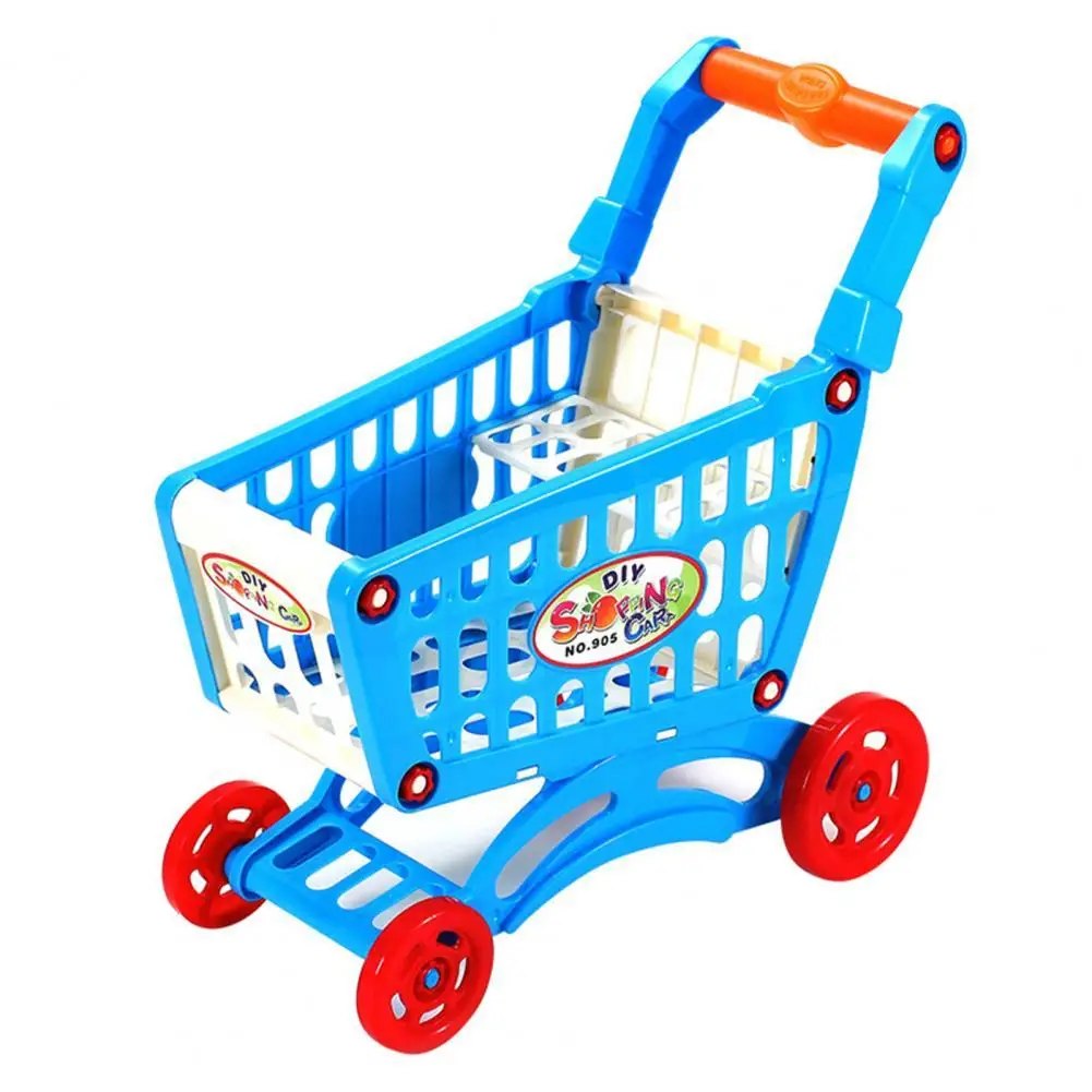 

Гибкая колесная корзина для покупок, игрушка, съемная цветная корзина для ролевых игр, тележка для покупок, игрушки для продуктов для детей