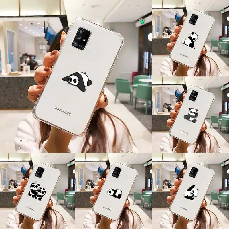 

panda cute cartoon animal Phone Case Transparent For Samsung Galaxy A S Note 9 11 10 51 50 71 70 80 20 21 30s ultra plus