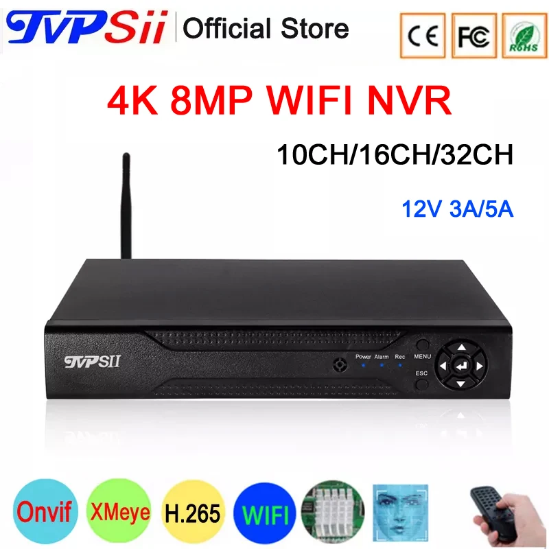 

Видеорегистратор Hi3536C XMeye для видеонаблюдения, 12 В 5 А, 8 Мп, 4K, 32 канала, H.265 + Макс ТБ, Sata, аудио, Onvif, распознавание лица, Wi-Fi, видеорегистратор си...