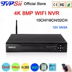 Видеорегистратор Hi3536C XMeye для видеонаблюдения, 12 В 5 А, 8 Мп, 4K, 32 канала, H.265 + Макс ТБ, Sata, аудио, Onvif, распознавание лица, Wi-Fi, видеорегистратор системы видеонаблюдения, NVR