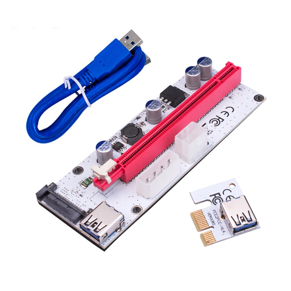 

USB 3.0 PCI-E Riser Extender PCI Express 1X to 16X Extension Adapter SATA for GPU Digital Cables Accessories