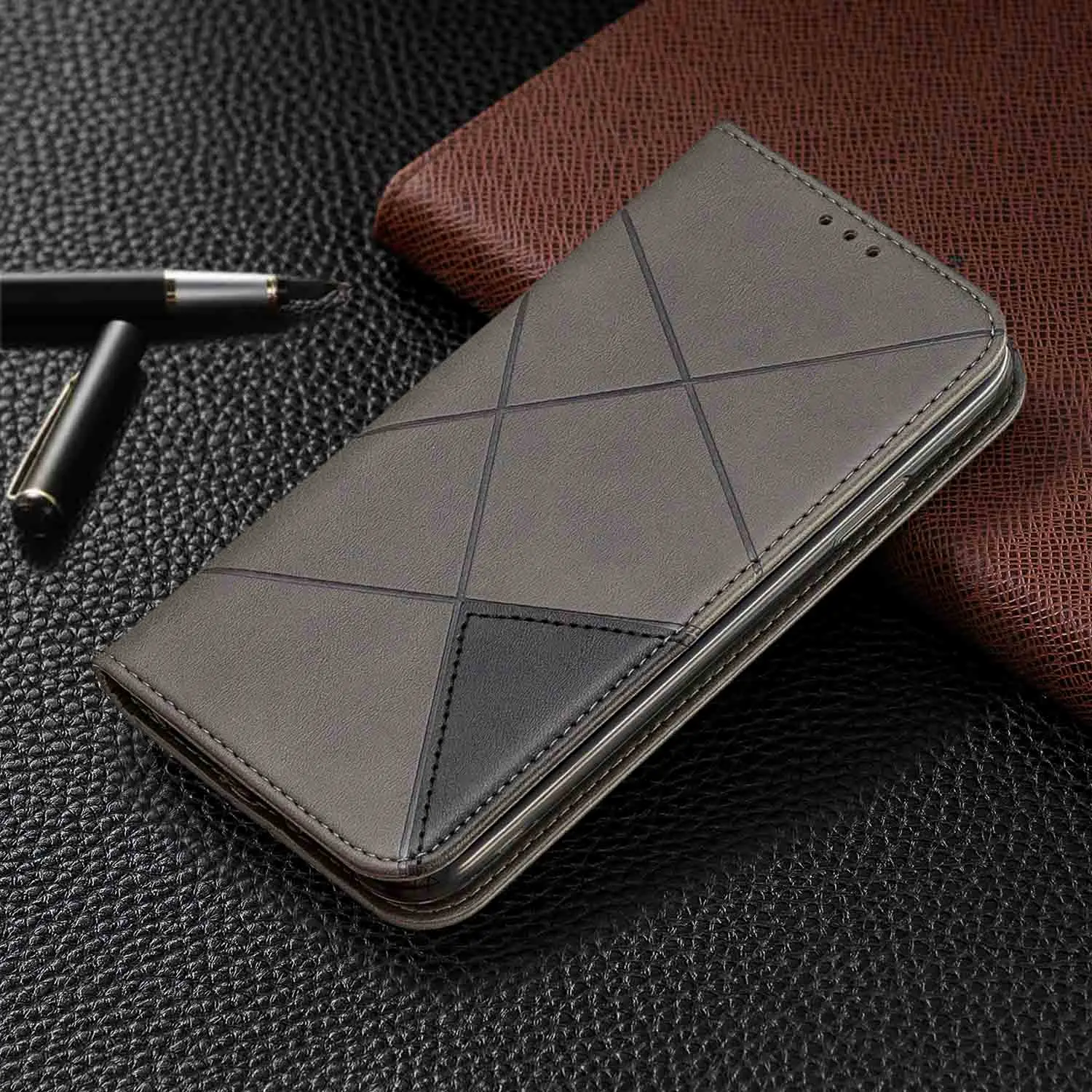 Серый Чехол для redmi note 8 T, Магнитный кожаный чехол для Xiaomi redmi note 8 t 8 T, чехол для Xiaomi redmi note 8 T, флип-кейс, чехол для redmi note 8 t, чехол s - Цвет: Серый