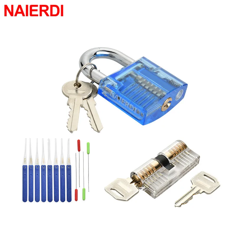 NAIERDI практический прозрачный замок слесарные инструменты принадлежности Набор