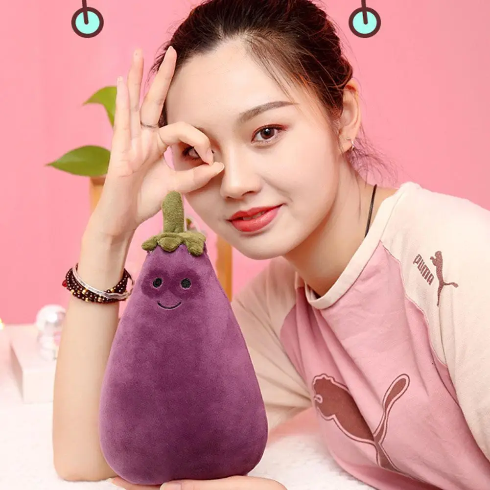 

25/40/50cm Plush Eggplant Toys Face-changing Eggplant Interative Toys Doll Creative Vegetables Dolls For Children Birthday Gift
