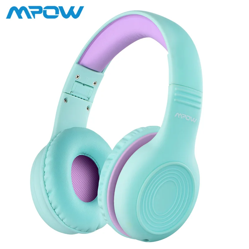 Light Green Mpow CH6 Проводные детские наушники из пищевого материала 85 дБ ограниченная громкость с 3,5 мм портом AUX для MP3 MP4 ПК телефонов ноутбуков - Цвет: Light Green