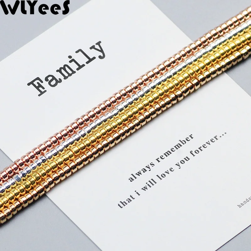 WLYeeS 3 4 мм Натуральный Камень Розовая монета золотые серебряные гематитовые