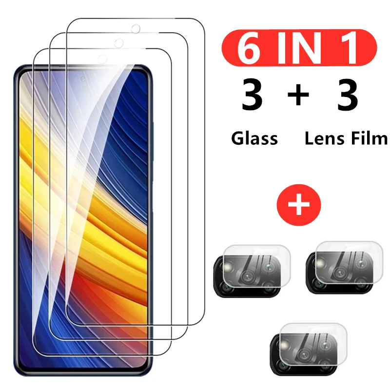 Защитное стекло 6 в 1 для Xiaomi Mi Poco X3 Pro F3 M3 F2 пленка объектива камеры Redmi Note 10 9 9s 9t