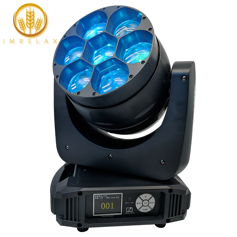 IMRELAX High Power 4PCS Zoom Wash DMX Moving Head Light Bee Eyes 7*40W LED Party With 2pcs Flight Case | Освещение