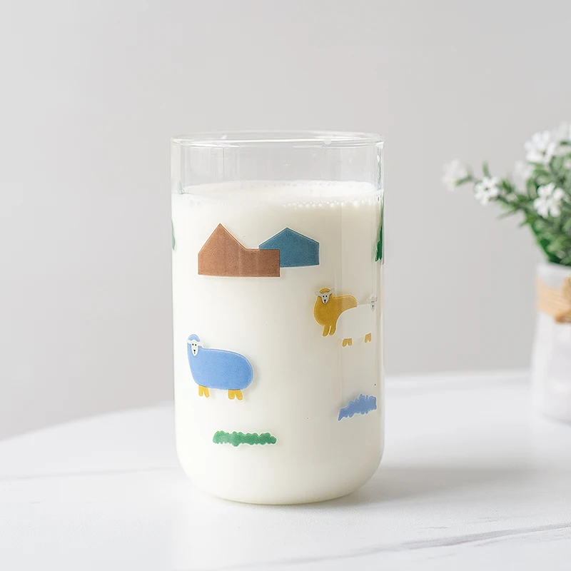 Милая термостойкая стеклянная кружка для воды из боросиликатного стекла чашка