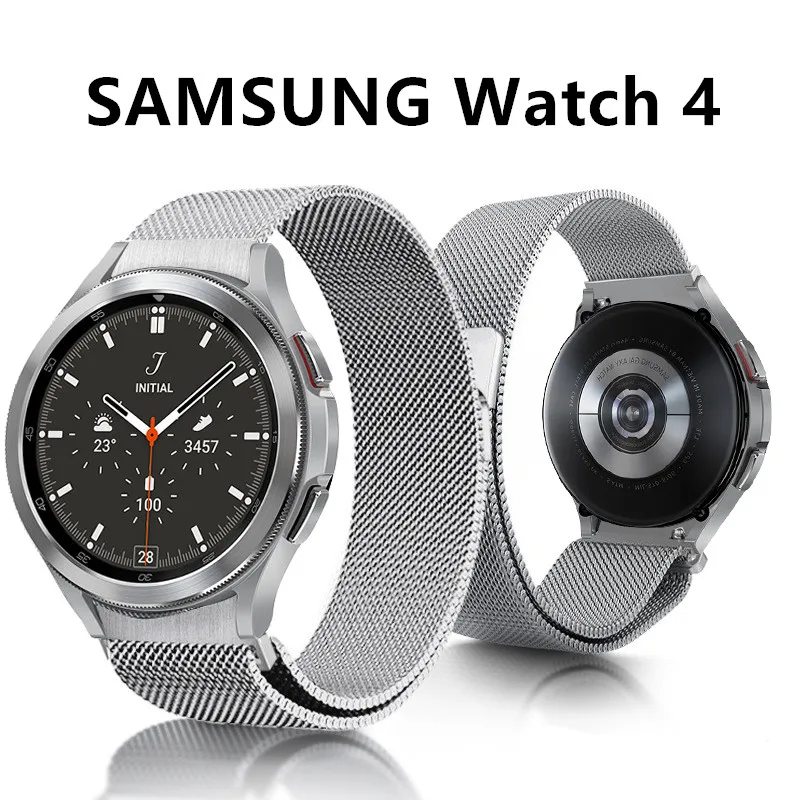 

Ремешок магнитный для Samsung Galaxy Watch 4 Classic, изогнутый металлический браслет для наручных часов 46 мм 42 мм 44 мм 40 мм, аксессуары