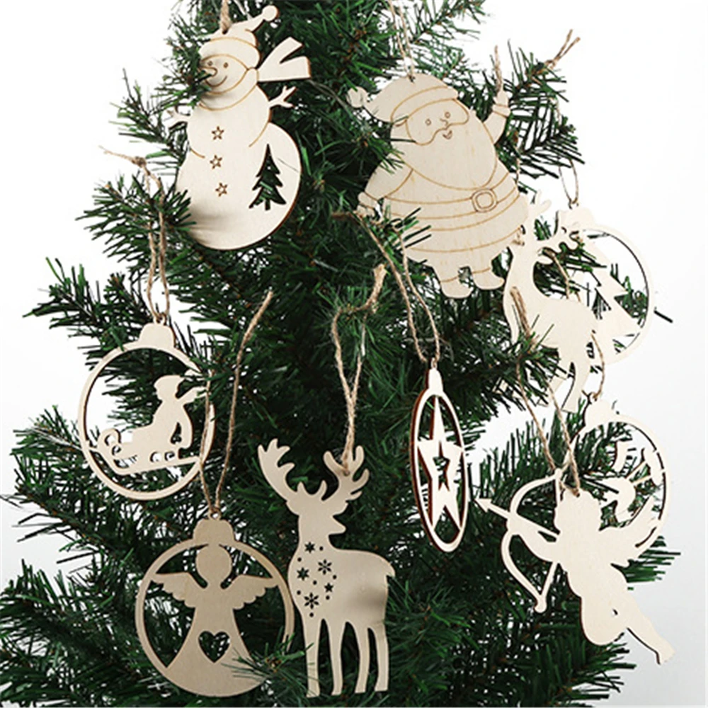 

20 шт. деревообрабатывающий инструмент для резки рождественская подвеска падение орнамент лазерной гравировки древесная стружка украшения...