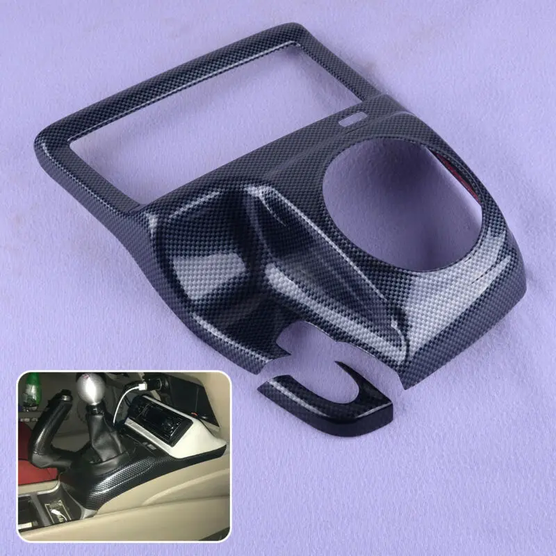 

2pcs Gear Shift Frame ABS Black Car Carbon Fiber Style Center Cover Left Trim New