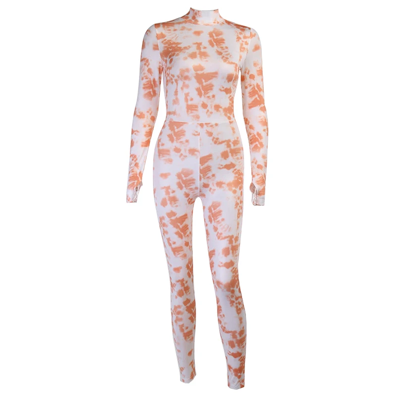 

Beachapche Printed Casual Stretchy Two Piece Sets Women Active Workout Fitness Tracksuits Pullover Top And High Waist Pants