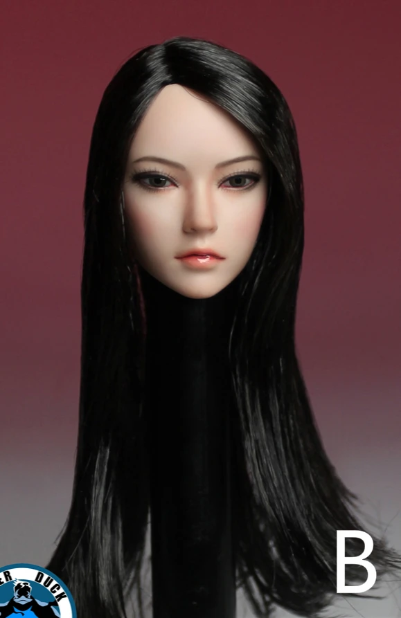 1/6 scale Long Hair Female Head Sculpt Beauty Asian Girl fit Phicen Body | Игрушки и хобби