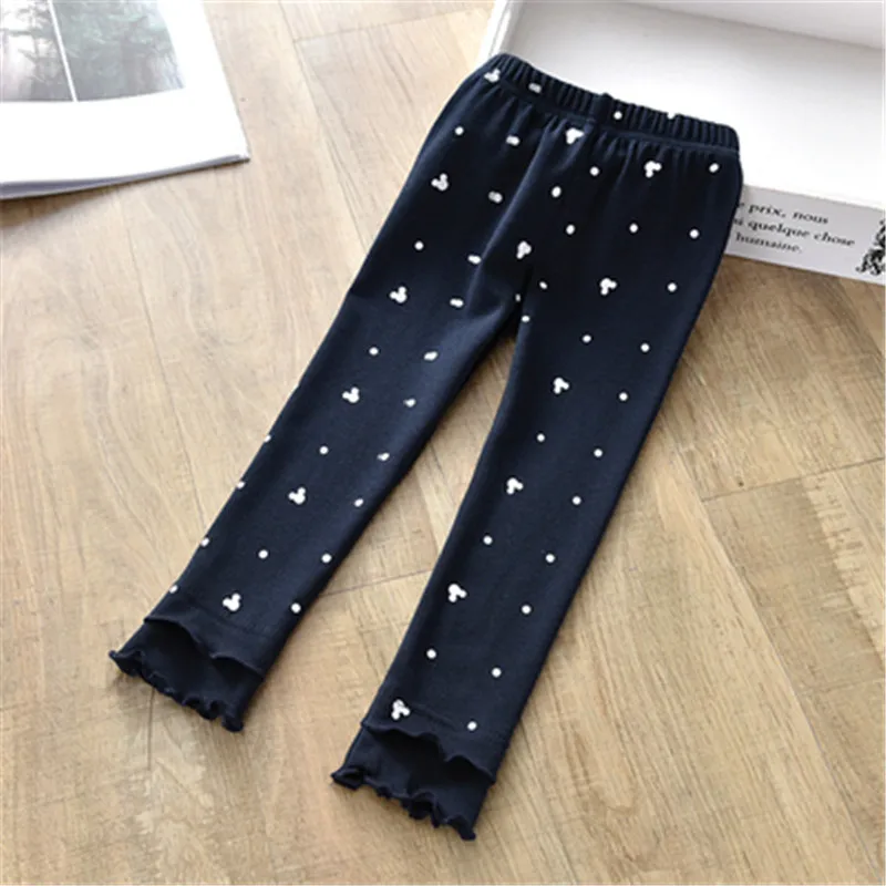 Милые Мягкие штаны для девочек детские леггинсы в горошек с сердечками От 1 до 6