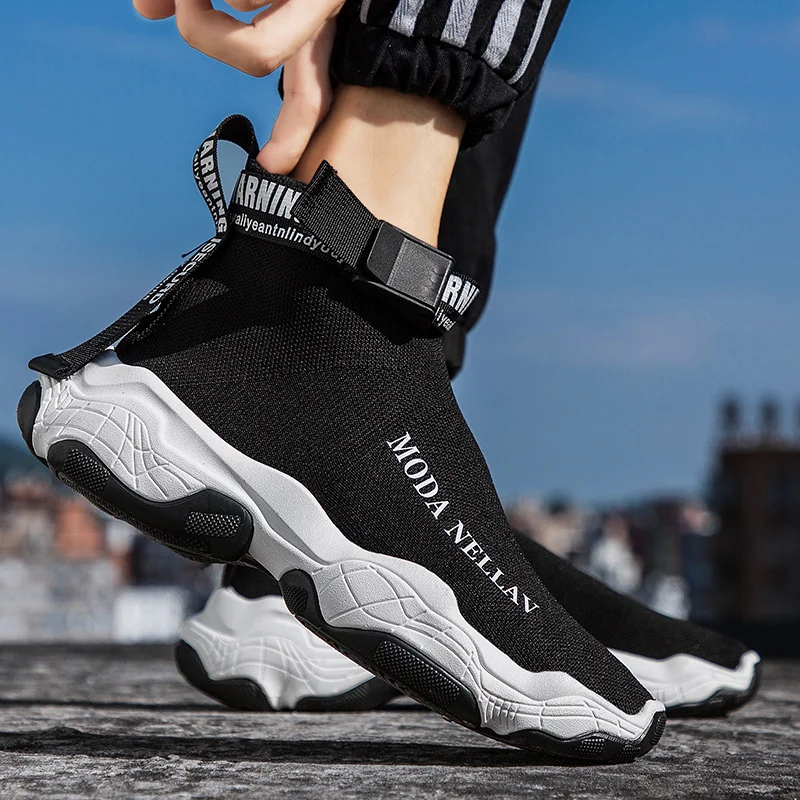 

Fashion Men's Casual Shoes Breathable Mesh man Sneakers Slip on Non-leather Lightweight autumn Sock Shoes 2020