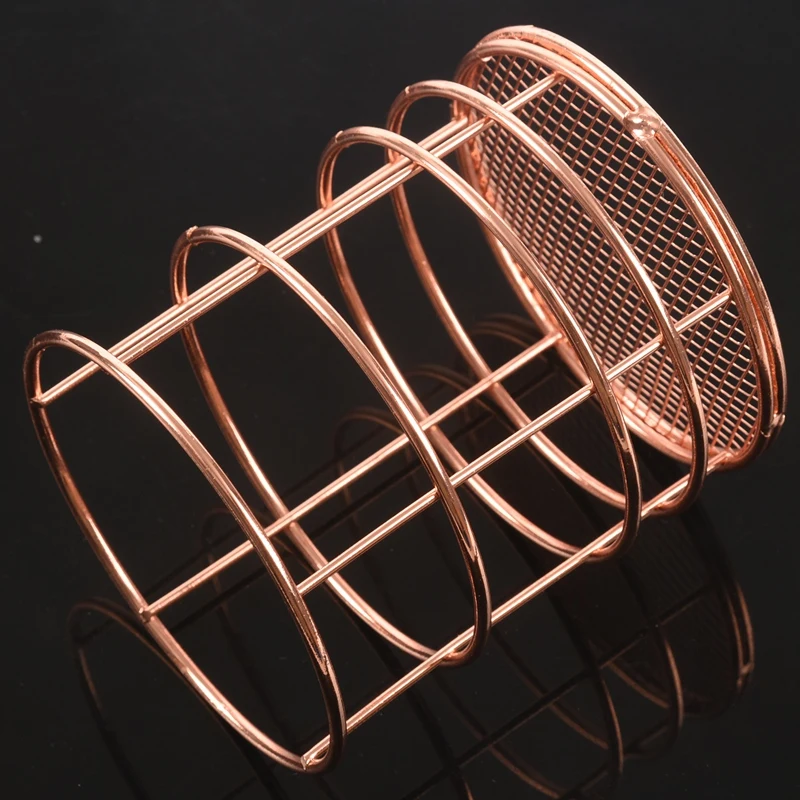 

Rose Gold Wire Net Pencil Holder Round Iron Mesh Pen Cup Stationery Organizer Desk Sorter For Office Home School