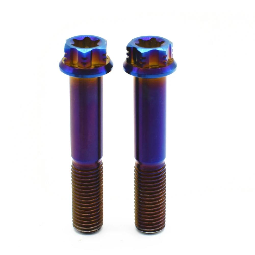 Титановые болты M6 M8 M10 мотоциклетные суппорты тормозной синий фланец Torx головка титановые винты Ti крепеж 2 шт