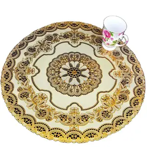 Лидер продаж 2022, кружевной ПВХ золотой пластиковый коврик для стола, подставка для свадебного стола, чая, кофе, подставка для чашки, для питья и кухни