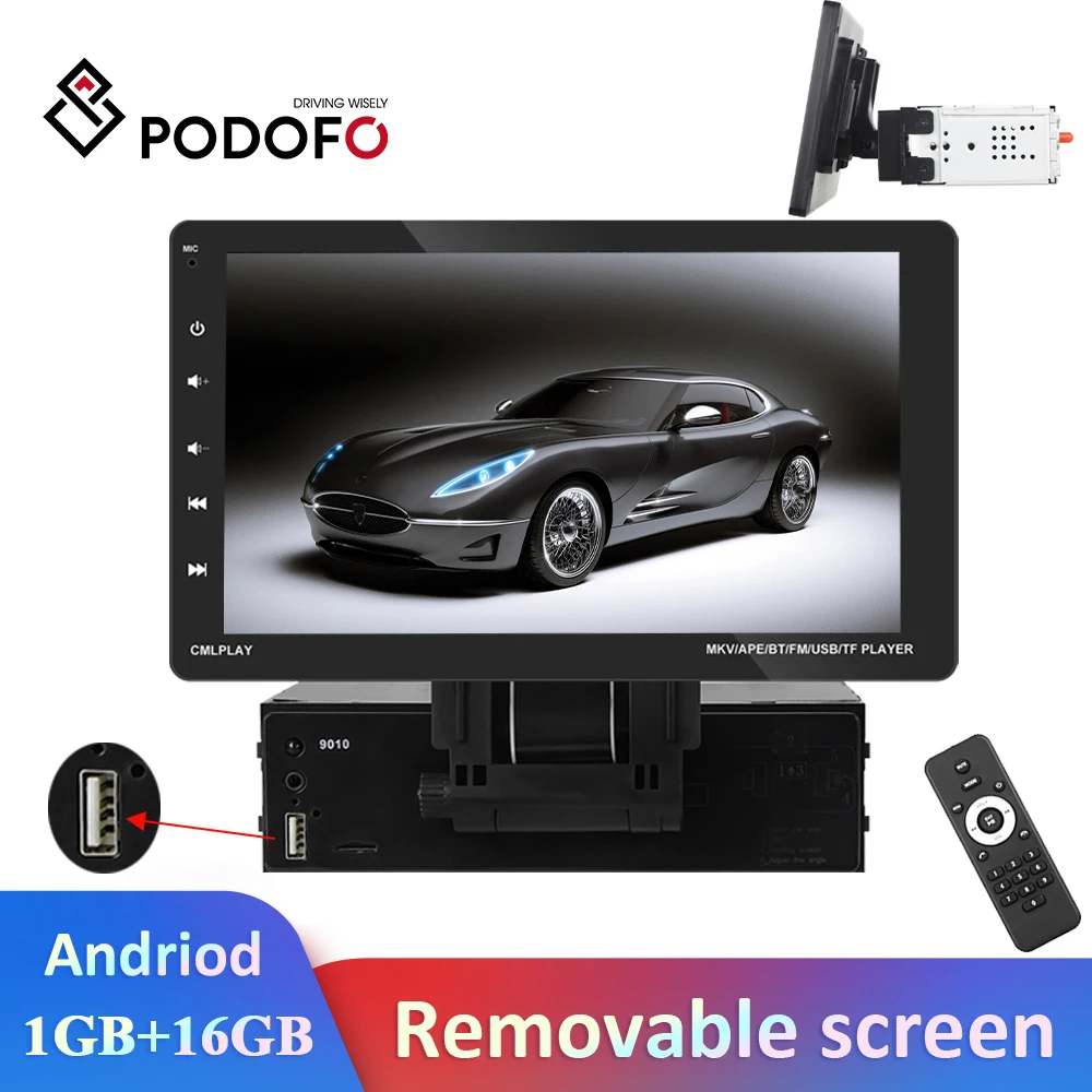 Автомагнитола Podofo 1 din Android 9 DSP IPS для 360 градусов | Автомобили и мотоциклы