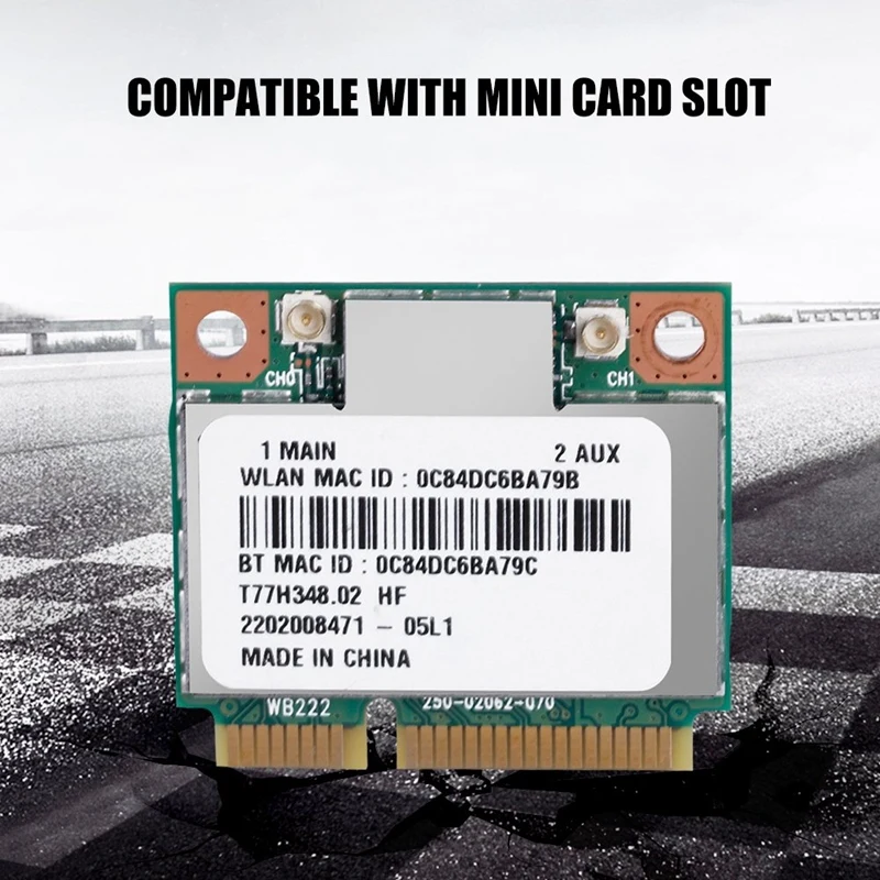 AR5B22 300 Мбит/с WiFi карта 2 4G/5 ГГц Двухдиапазонная Bluetooth 4 0 Mini PCI E беспроводная