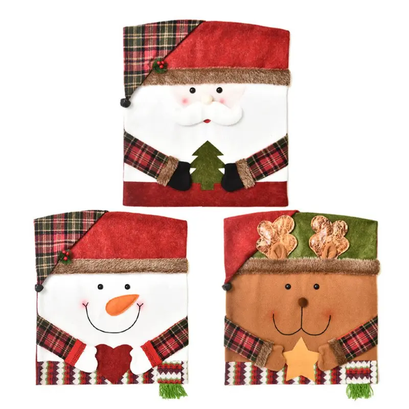 

Christmas Chair Decorations Santa Snowman Elk Chair Covers Cartoon Chair Covers Festival Party Home Furnishings Decor Supplies &