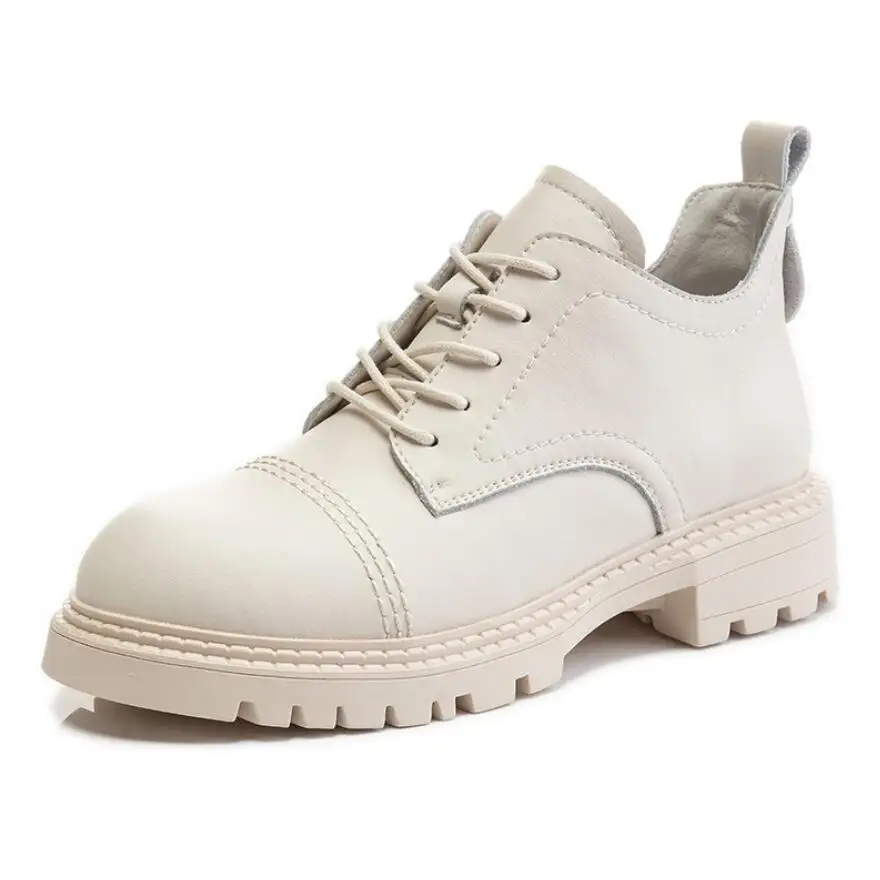 

Новинка 2021, женские лоферы на платформе, роскошная Подлинная кожаная женская обувь на шнуровке, Офисная Классическая обувь, Осенние оксфорд...