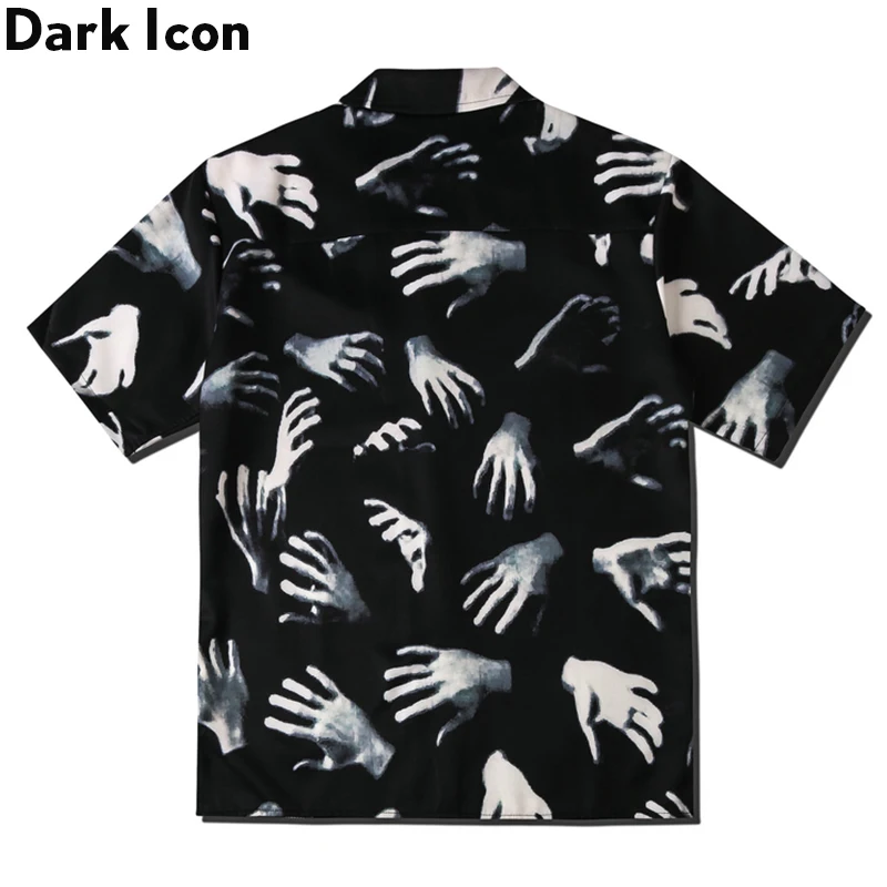 Dark Icon Printed Vintage Street Shirts for Men 2020 Summer Hawaiian Shirts Male Top