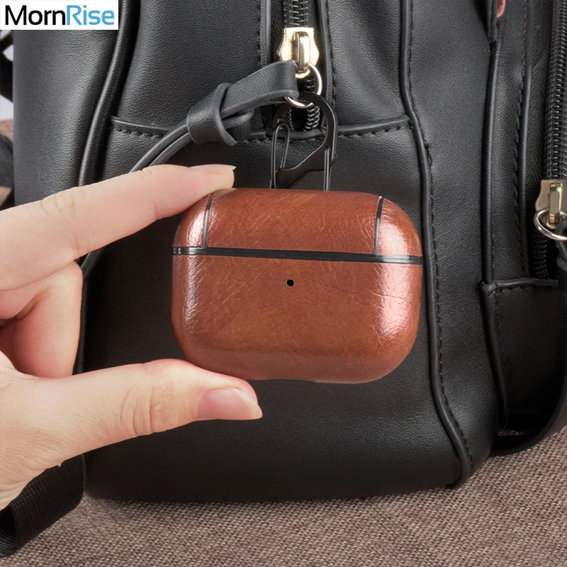 Новый чехол из кожи для Apple Airpods Pro с крючком для зарядки, беспроводные наушники, роскошная защитная накладка.