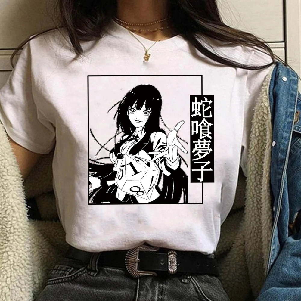 

Yumeko Jabami футболка с круглым вырезом хлопковые рубашки аниме Женская майка Лето