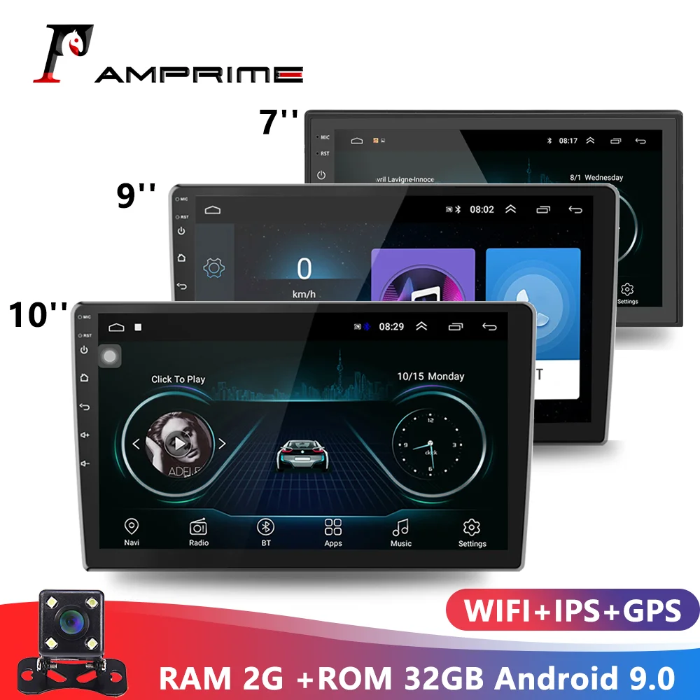 AMPrime 9/10 дюймов Android 2 Din Авторадио dvd автомобильное радио мультимедийный