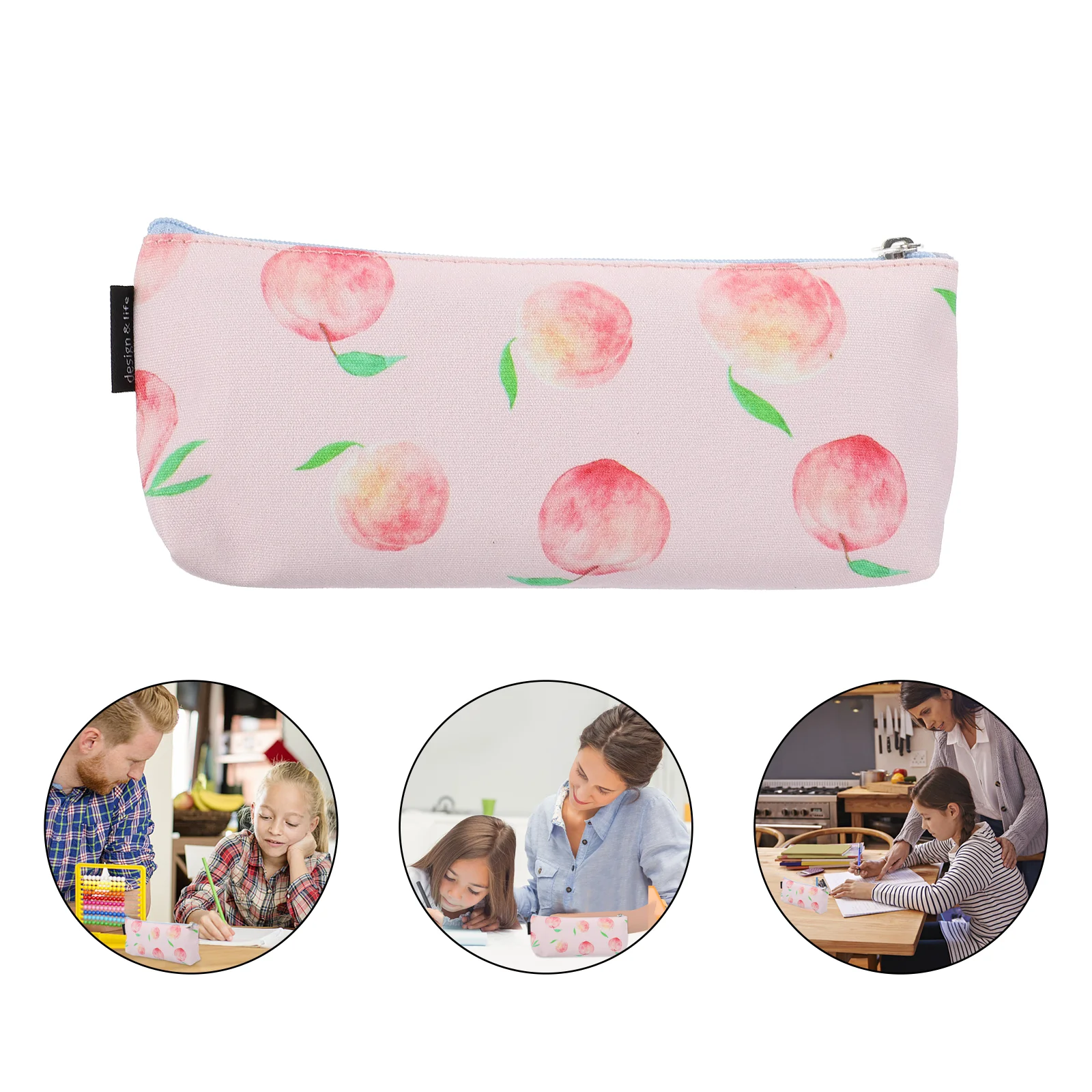 

1Pc Pencil Bag Boat Shaped Pencil Case Fruit Pattern Stationery Bag Student Gift