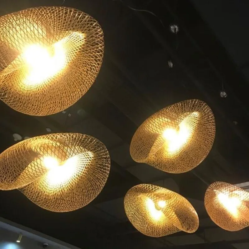 Современные бамбуковые подвесные светильники лампа из бамбука для Азия